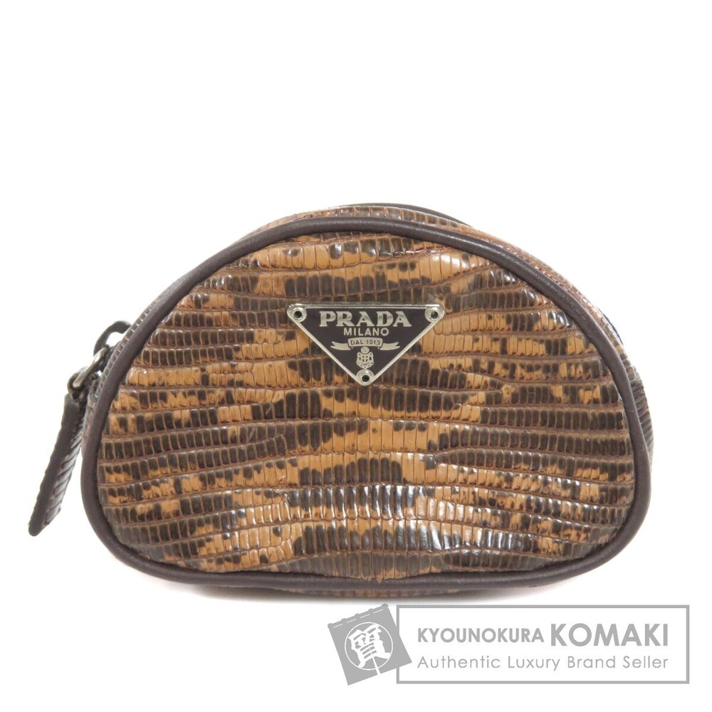 Prada logo plate Wallet python leather - image 1